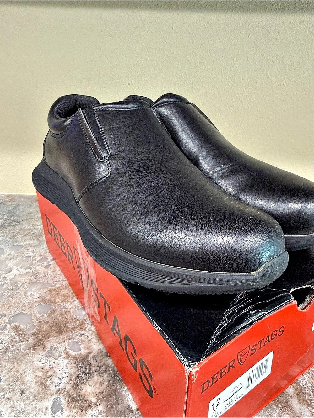 Deer Stags Valdez Slip-Resistant Workwear Slip-On Loafer Black US 12